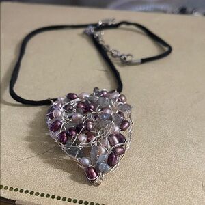 Elegant Silver and Purple Beaded Necklace